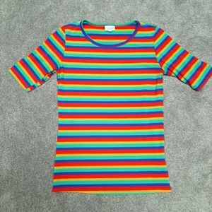 Lularoe Gigi rainbow stripes